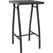 vidaXL Möbel Garten-Bartisch Schwarz 60×60×110 cm Hartglas - Gartentische &57143