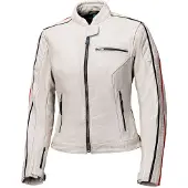 Held Brixham Damen Weiß Rot Schwarz Motorrad Lederjacke Größe 40