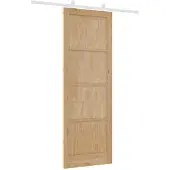 vidaXL Schiebetür Natürlich und Weiß 83 x 232 cm Massives Kiefernholz