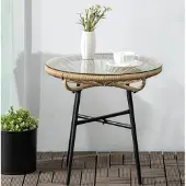 XTEILC Gartentisch,Glas, Kaffeetisch 50 cm x 50 cm x 50 cm