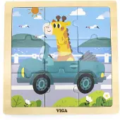 Vigatoys Viga Toys - VIGA Handy Holzpuzzle Giraffe im Auto 9 Teile