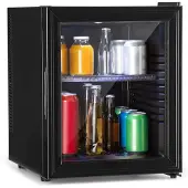 Klarstein Brooklyn 30 Mini-Kühlschrank Glastür LED Ablage Schwarz