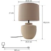 LINDBY Tischleuchte Thalassia, beige, Ø 30 cm, Keramik
