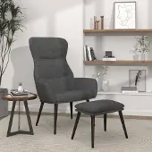 vidaXL Möbel 2025 Relaxsessel mit Hocker Dunkelgrau Stoff TV Sessel Fernsehsessel DE4345945