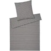 Elegante Soft-Flanell-Bettwäsche-Garnitur Inverness Farbe Kiesel Größe 200x200+2x80x80