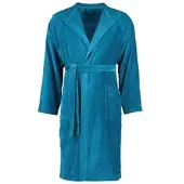 Vossen Unisex-Bademantel "Texas, ideal für Sauna & Spa, Hotelbademantel, Morgenmantel" Gr. S, blau (poseidon), L:110cm, Webvelours, Hausmäntel, Unisex-Bademantel, für Damen & Herren, Topseller