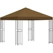 Syfax Pavillon 3 x 3 m Taupe Polyester und Stahl 190 gsm