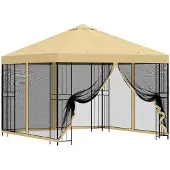 Syfax Garten Pavillon mit Seitenwänden 3 x 3 m Creme