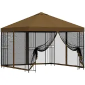 vidaXL Garten Pavillon mit Seitenwänden 3 x 3 m Taupe