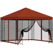 vidaXL Garten Pavillon mit Seitenwänden 3 x 3 m Terrakotta