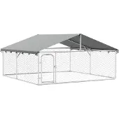vidaXL Outdoor-Hundezwinger mit Dach 300x300x150 cm