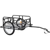 vidaXL Fahrradanhänger 130x73x48,5 cm Stahl Schwarz