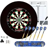 COFI Dartscheibe mit Pfeilen, Steeldartscheibe aus Sisal mit Dartboard+PU-Set Schwarz