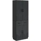 Syfax Schrankset 2 pcs Schwarz Holzwerkstoff