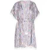 IZIA Kimono Damen Blau Mehrfarbig