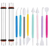 Jojomino Werkzeugset für Polymer-Ton, Acryl-Roller mit Dickenringen, Ton-Bildhauerwerkzeuge, für Lufttrocknende Tonkunst, DIY-Bastelarbeiten