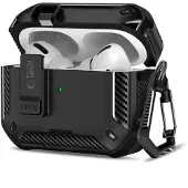 TechProtection Schutzhülle für AirPods Pro 3, Carbonox mit MagSafe, Schwarz