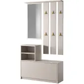 Selsey Yesfir - Flurmöbel-Set mit Schuhschrank und Haken, Greige