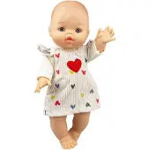 Heless Gordi Puppe Herzkonfetti mit Kordkleid und T-Shirt, 34 cm