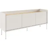 Selsey Tovi - TV-Schrank 3-türig, 140 cm, Weiß / Holzoptik Eiche