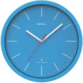 MAUL Wanduhr MAULjump Ø 31 x 4.2 cm funkgesteuert Kunststoff 1 x AA (1.5 V) hellblau