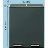 Songmics Mülleimer, 2 x 30 Liter, 2 Fächer LTBB3560GS
