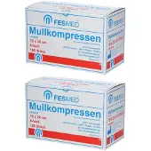 FESMED Mullkompressen ES 10x20 cm unsteril 8fach 2x 2x100 St Kompressen