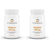 Vitaworld Folsäure 800 µg Tabletten 2x 2x100 St