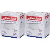 Leukoplast compress Cotton Gauze 10x10cm ste.12f 2x 2x25x2 St Kompressen