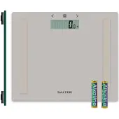 Salter 9113 GFEU12 Compact Glass Analyser Bathroom Scales, Grey