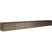 Selsey Framme – Hängendes TV-Board mit sechs Klappen 300 cm, Holzoptik Walnuss Wisconsin