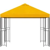 vidaXL Pavillon 3 x 3 m Gelb Polyester und Stahl 190 gsm