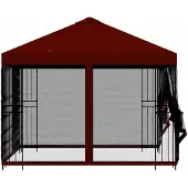 vidaXL Garten Pavillon mit Seitenwänden 3 x 3 m Bordeauxrot