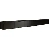 Selsey Framme – Hängendes TV-Board mit sechs Klappen 300 cm, Schwarz