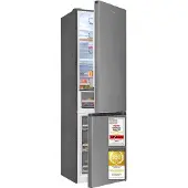 Exquisit Kühl-Gefrierkombination 378 l No Frost | Energieklasse A - 98 kWh/a | leise 37 dB | digitale Temperaturanzeige | KGC5380-115-NF-040A inoxlook