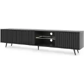 Selsey TV-Lowboard Bello, Schwarz, mit schwarzen Beinen, 175 cm breit