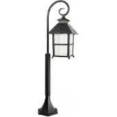 Licht-Erlebnisse Kleine Außenleuchte MONTREAL 86 cm IP43 E27 Schwarz Rustikal Outdoor Garten Wegeleuchte Laterne