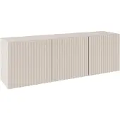Selsey Sunds – TV-Lowboard mit geriffelten Lamellenfronten, 3-türig, Kaschmirbeige, 150 cm