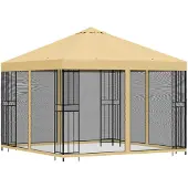 vidaXL Garten Pavillon mit Seitenwänden 3 x 3 m Creme