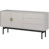 Selsey Stoon II - TV-Lowboard mit 2 Türen und 3 Schubladen, Taupe, 154 cm