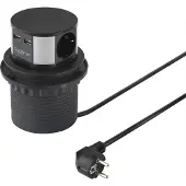 Sygonix SY-4780156 Steckdosenturm Schwarz, Silber Schutzkontakt 1 St.