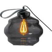 Masterlight Tischleuchte Porto 1-flammig Glas Schwarz-Transparent Ø24cm