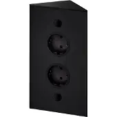 Thebo 2-fach Energie-Ecksäule ST 3007-2 in Schwarz / Ecksteckdosen / Steckdosenleiste / Steckdosen