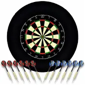 COFI Sisal/Borsten-Dartscheibe mit Stapelfreiem Bullseye, 18 g Stahlspitzen-Dartset, Dartscheiben-Montagesätze inklusiv