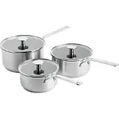KitchenAid Stainless Steel, Stielkasserolle, 3-Teiliges Set, Ofenfest