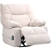 Dopwii Massagesessel mit Wärme- & Liegefunktion, drehbar, bis 150 kg, Metallgestell, 98x90x98cm, Beige