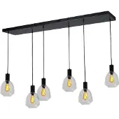 Masterlight Pendelleuchte Porto 6-flammig Glas Transparent 130x24cm