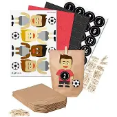 Itenga Basteladventskalender Fußball Trikot rot Hose schwarz Sticker schwarz