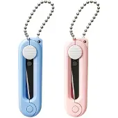 Markenlos Mini-Klappschere, tragbar, faltbar, Teleskop-Schneidertasche mit Schlüsselanhänger, 2 Stück