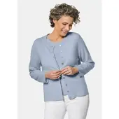 Goldner Eleganter Herbstcardigan mit Rundhals in hellblau | Gr.: 54